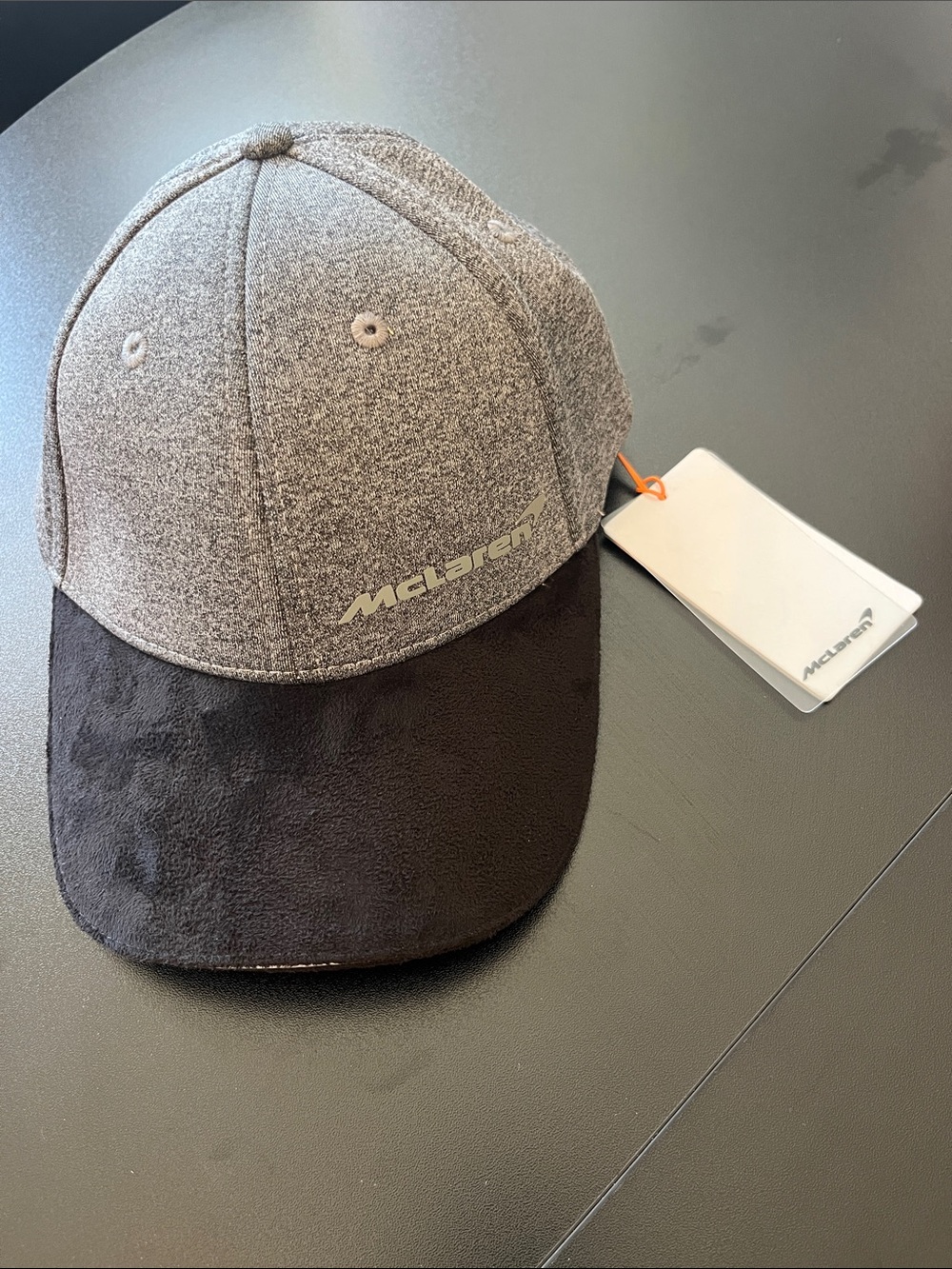 McLaren Suede Curved Bill/Brim Cap with Grey Crown, NWT